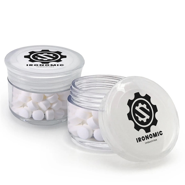 Round Plastic Jar filled with mints... from ASI 61966 HPG / Mixie