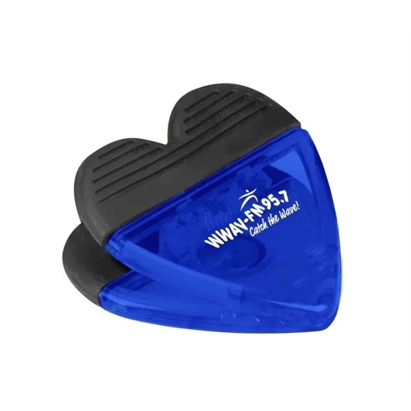 Heart shaped fridge magnetic memo holder clip + 1 color silkscreen... from ASI 37218 Athena Promo (tm)