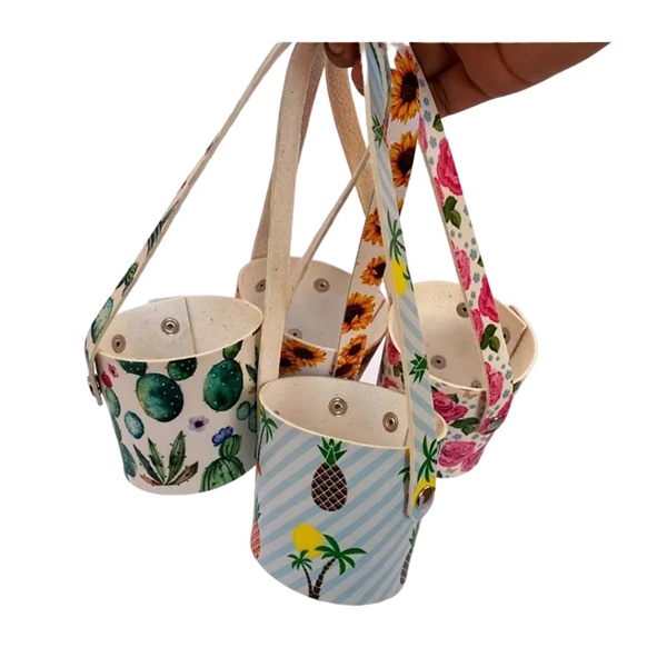 PU leather beverage holder with adjustable pressure button, for capacity 10oz... from ASI 37218 Athena Promo (tm)