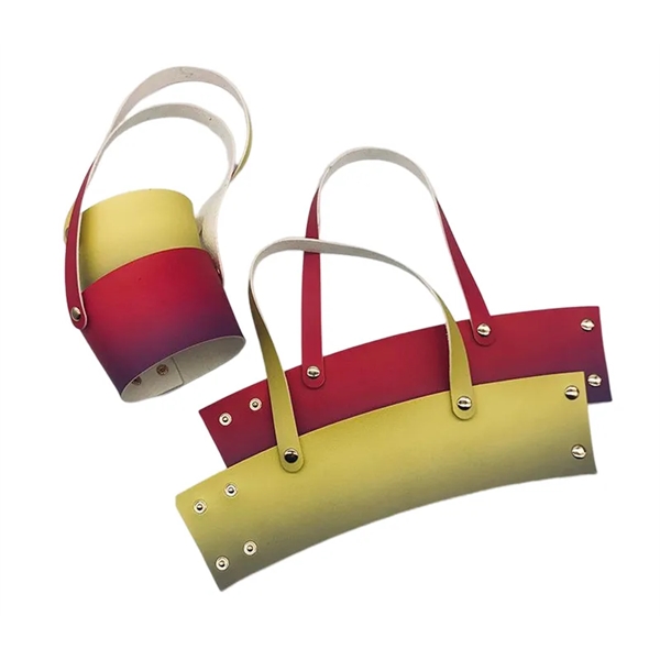 PU leather beverage holder with adjustable pressure button, for capacity 10oz... from ASI 37218 Athena Promo (tm)