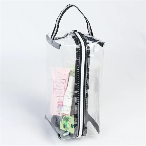 Clear Toiletry Bag. Material: 25C TPU, 600D Polyester Eco Friendly, Recyclable,... from ASI 36558 Aprons, Etc.
