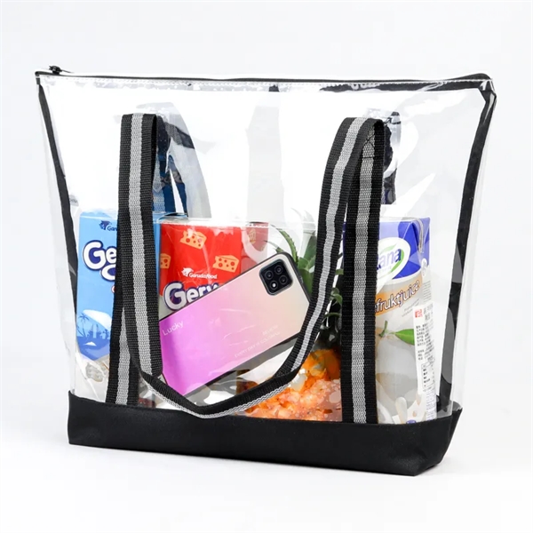 Clear Grocery Tote. Material: 25C TPU, 600D Polyester Eco Friendly, Recyclable,... from ASI 36558 Aprons, Etc.