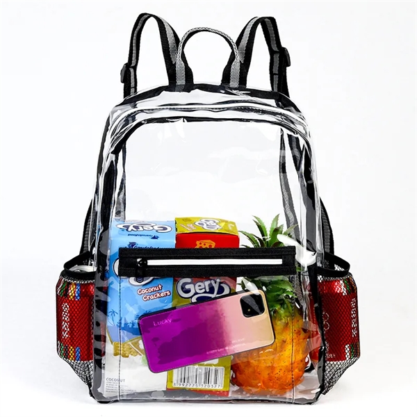 Clear backpack. Material: 25C TPU, 600D Polyester Eco Friendly, Recyclable, Biodegradable,... from ASI 36558 Aprons, Etc.