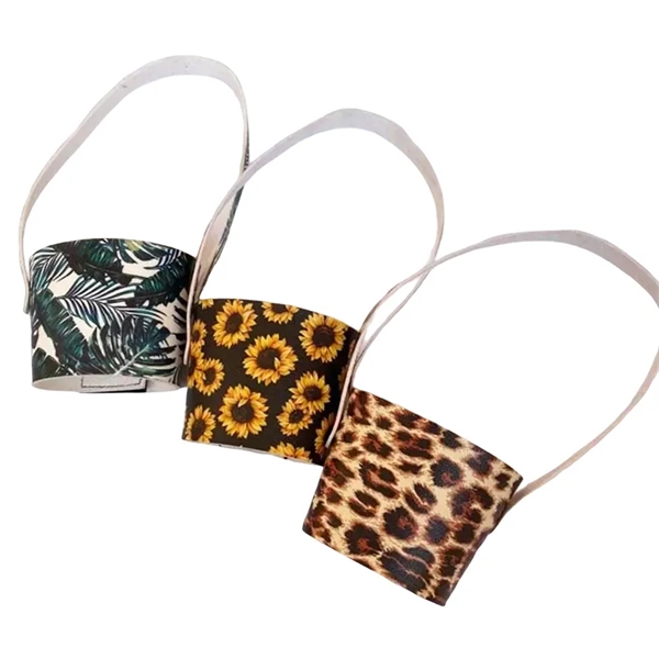 PU leather beverage holder with adjustable hook and loop fastener, for... from ASI 37218 Athena Promo (tm)