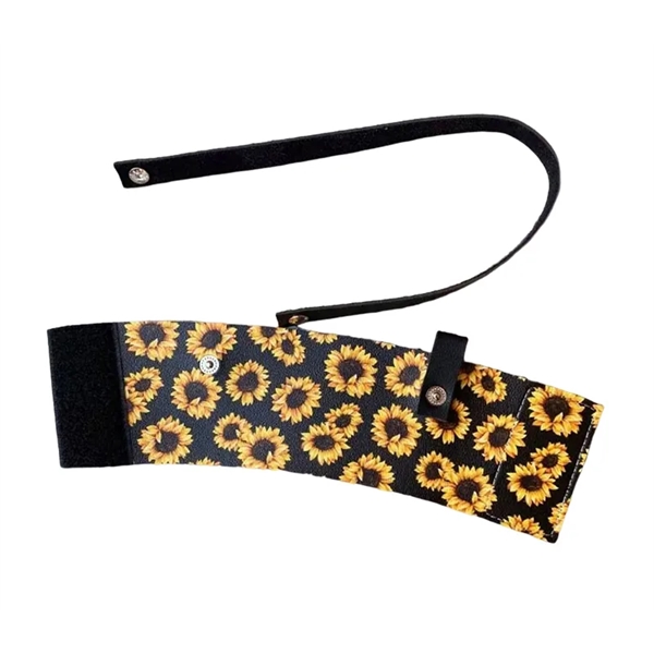 PU leather beverage holder with adjustable hook and loop fastener, for... from ASI 37218 Athena Promo (tm)