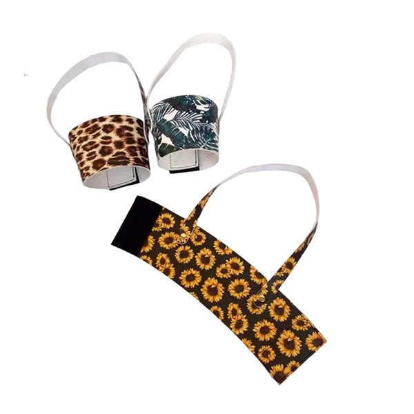 PU leather beverage holder with adjustable hook and loop fastener, for... from ASI 37218 Athena Promo (tm)