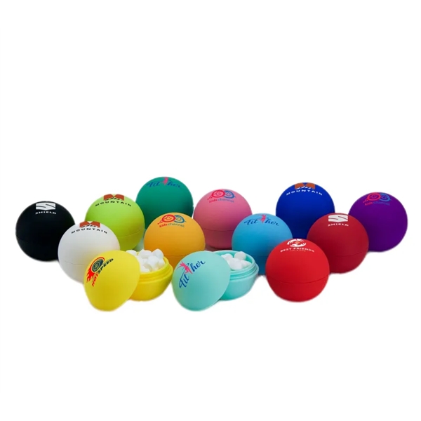 Colorful Round Mint Container, 0.28 oz. containing 8 grams of mint... from ASI 37218 Athena Promo (tm)