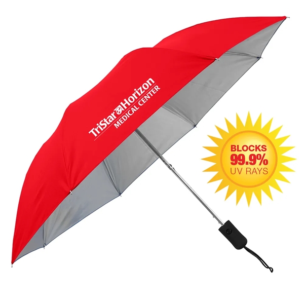 Auto-open UV folding umbrella with UPF50 protection. Measures 15" when folded.... from ASI 89955 StrombergBrand / Stromberg Brand Stromberg
