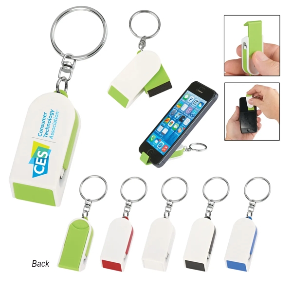 Phone Stand And Screen Cleaner Combo Keychain... from ASI 61125 Hit Promotional Products / Hit®
