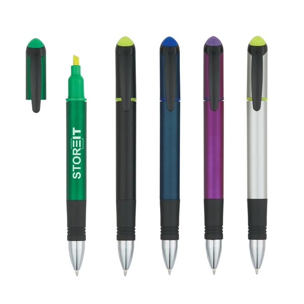 Ballpoint pen with yellow highlighter.... from ASI 61125 Hit Promotional Products / Hit®