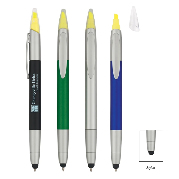 3-in-1 features a twist action pen, chisel tip highlighter and handy... from ASI 61125 Hit Promotional Products / Hit®