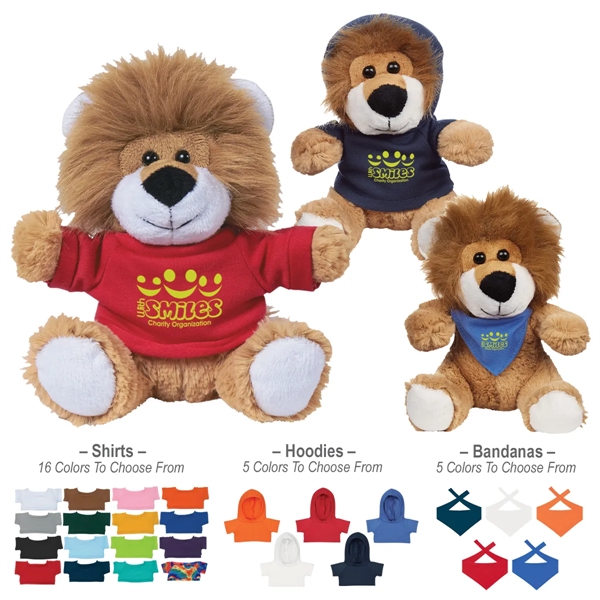 6" plush lion with imprinted shirt... from ASI 61125 Hit Promotional Products / Hit®