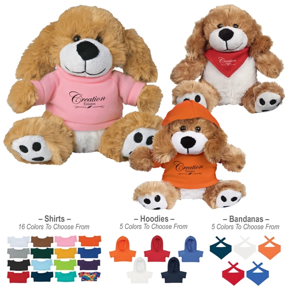 6" Plush Big Paw Dog with Shirt.... from ASI 61125 Hit Promotional Products / Hit®
