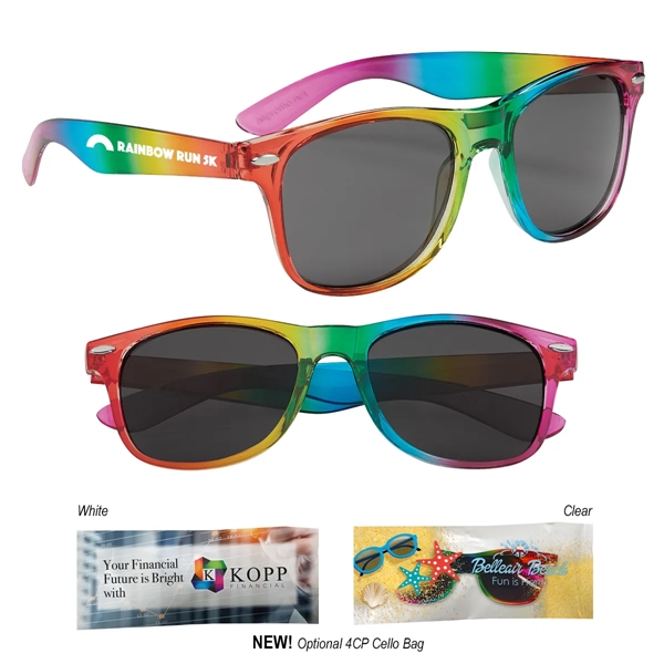 Polycarbonate rainbow colored Malibu sunglasses with UV400 protection.... from ASI 61125 Hit Promotional Products / Hit®