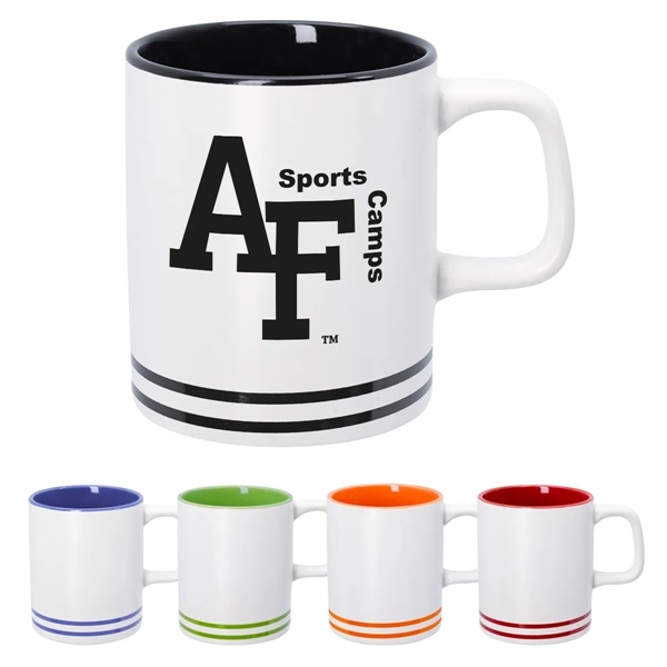 White ceramic mug with your choice of bright and bold accent... from ASI 61125 Hit Promotional Products / Hit®