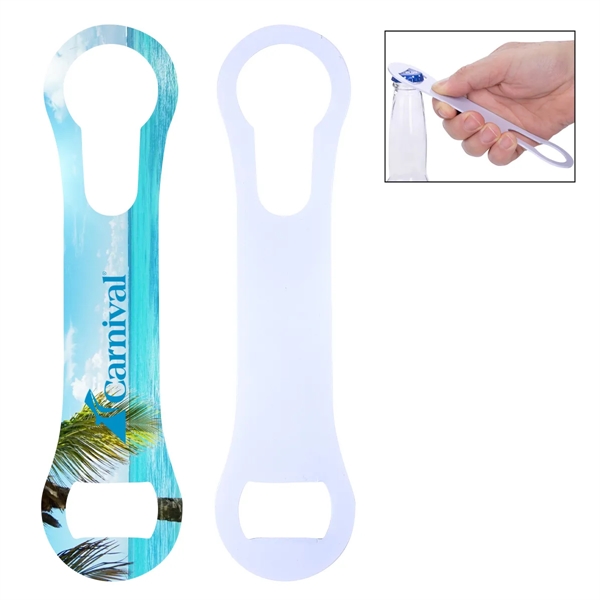 2" x 7 3/8" bottle opener that's made of metal.... from ASI 61125 Hit Promotional Products / Hit®