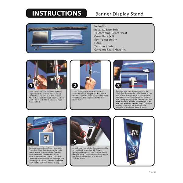 23" x 65" Display Stand with Knit Polyester Banner.... from ASI 80228 Quinn