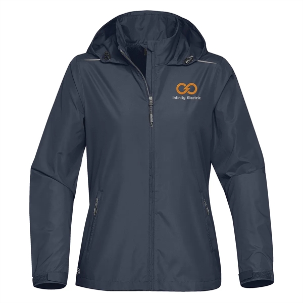 Women's jacket with an adjustable hood and cuffs, a mesh-lined vent,... from ASI 61125 Hit Promotional Products / Hit®