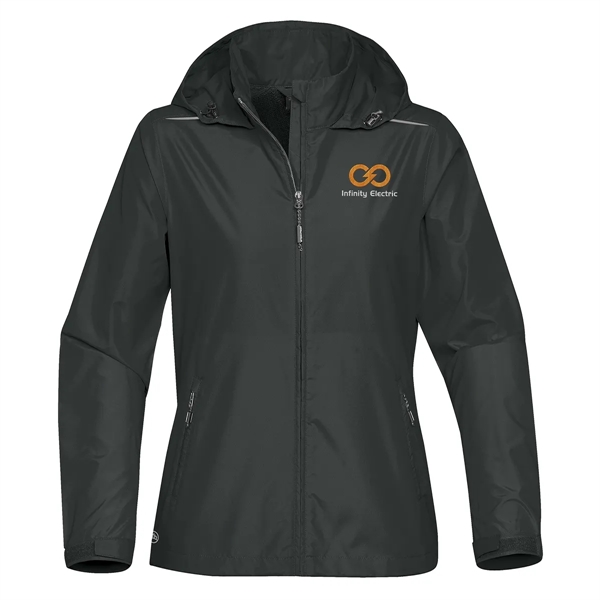 Women's jacket with an adjustable hood and cuffs, a mesh-lined vent,... from ASI 61125 Hit Promotional Products / Hit®