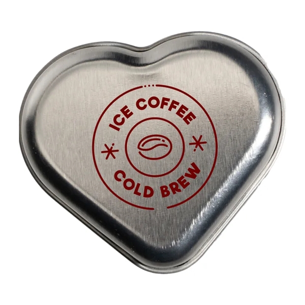 Small heart shaped mint tin, 0.46 oz. containing 13grams / 65... from ASI 37218 Athena Promo (tm)