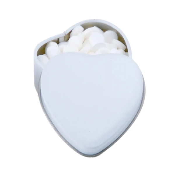 Small heart shaped mint tin, 0.46 oz. containing 13grams / 65... from ASI 37218 Athena Promo (tm)