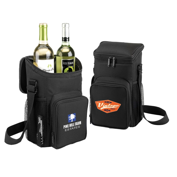 Rendezvous Wine Caddy Cooler with insulated compartment, zippered front pocket, and... from ASI 86565 Seville Gear