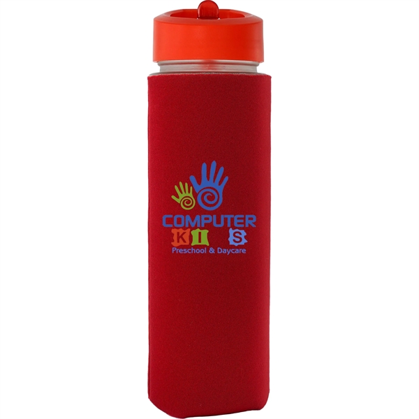 Pop Up 22 oz. Frosted Glass Sleeve Bottle... from ASI 30208 A P Specialties / AP Specialties
