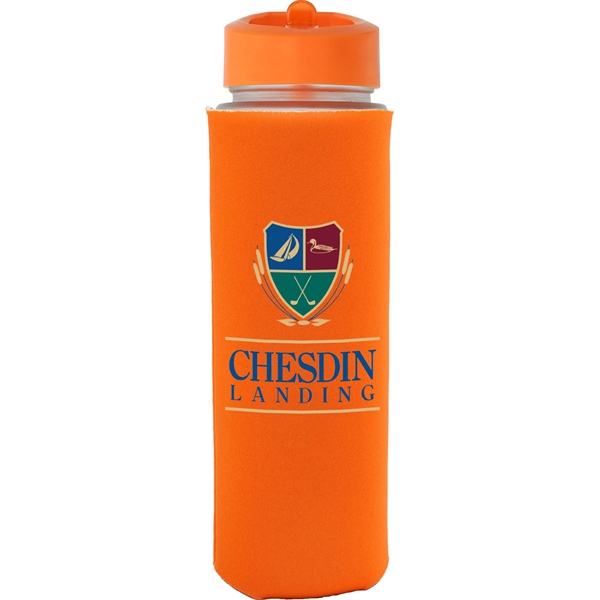 Pop Up 22 oz. Frosted Glass Sleeve Bottle... from ASI 30208 A P Specialties / AP Specialties