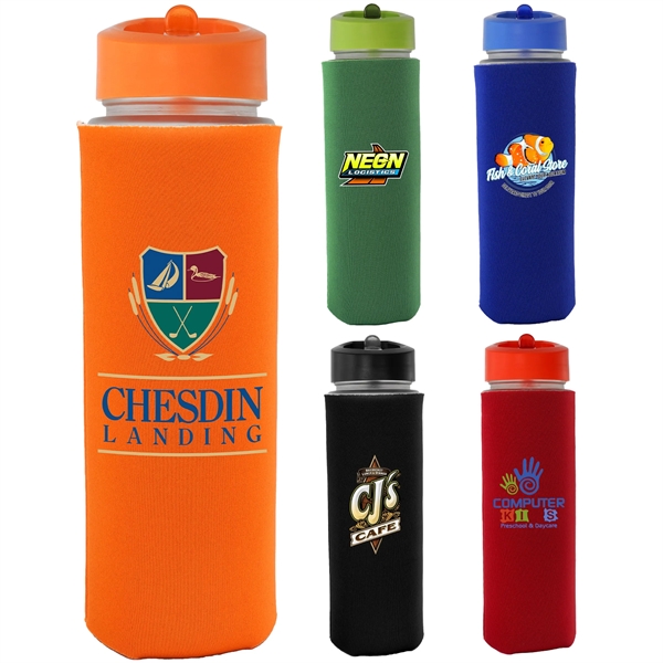 Pop Up 22 oz. Frosted Glass Sleeve Bottle... from ASI 30208 A P Specialties / AP Specialties