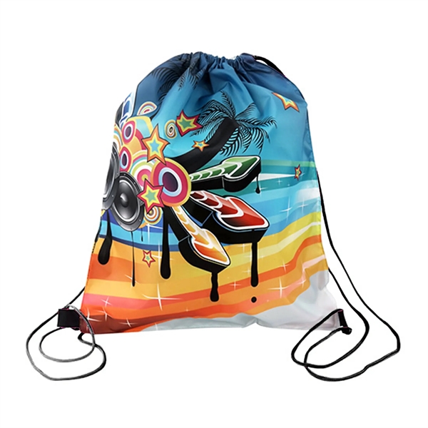 Durable 210D polyester drawstring bag. Secure and stylish with a full-color... from ASI 61966 HPG / BCG Creations HPG Gold