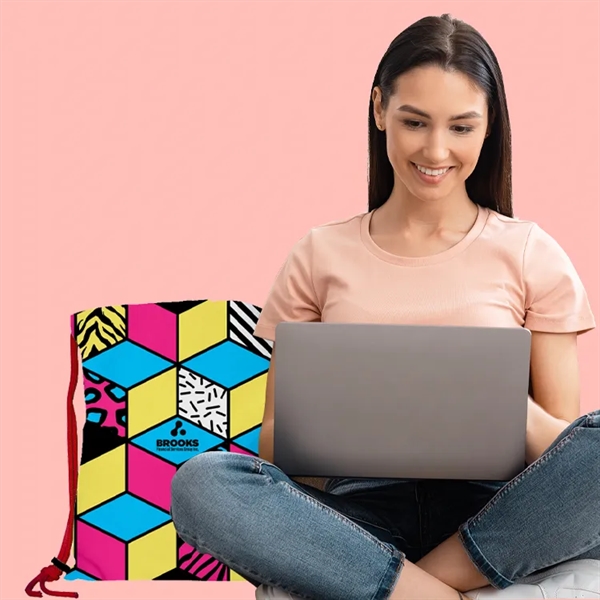 Super Drawstring Backpack - Full Color + High Quality Promo Bag... from ASI 67557 LimeLight Ent