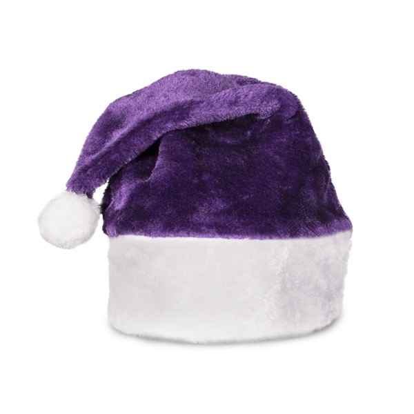 Purple plush Santa Claus cap with white faux fur cuff and... from ASI 42016 Brighter Promotions Inc