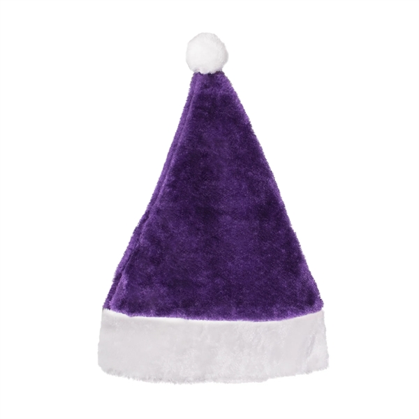 Purple plush Santa Claus cap with white faux fur cuff and... from ASI 42016 Brighter Promotions Inc