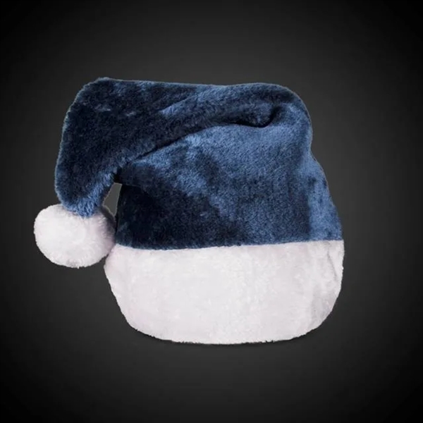Blue plush Santa Claus cap with white faux fur cuff and... from ASI 42016 Brighter Promotions Inc / Chemical Light™