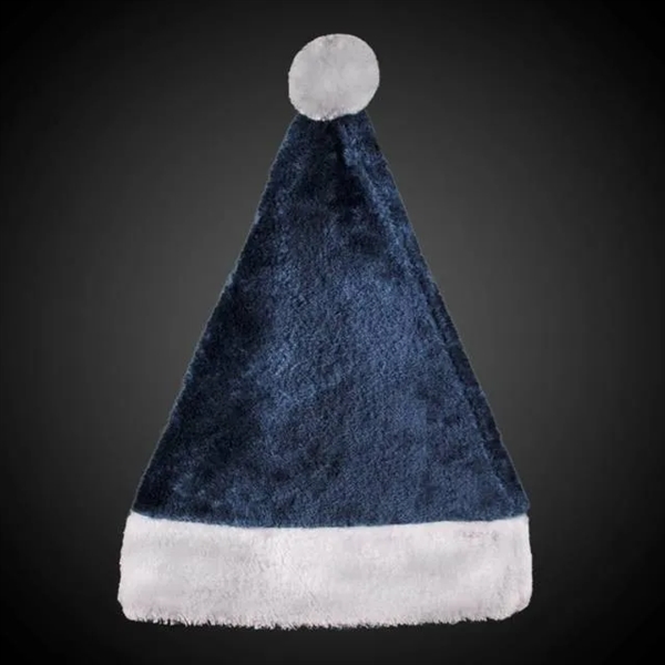 Blue plush Santa Claus cap with white faux fur cuff and... from ASI 42016 Brighter Promotions Inc / Chemical Light™