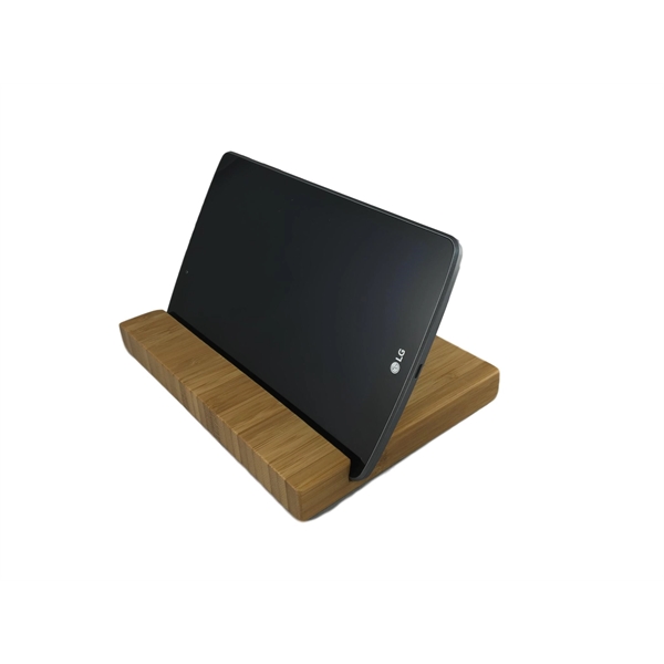 Bamboo constructed tablet stand with laser engraved graphics... from ASI 72657 Active Life Promo / Ingrain Promo