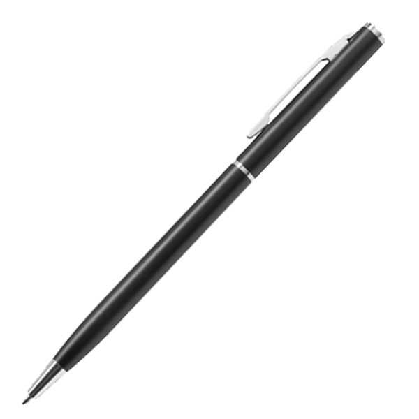Iconic slim twist-action pen made of metal with silver trim.... from ASI 90859 Tempo Industries Inc / Tempoline