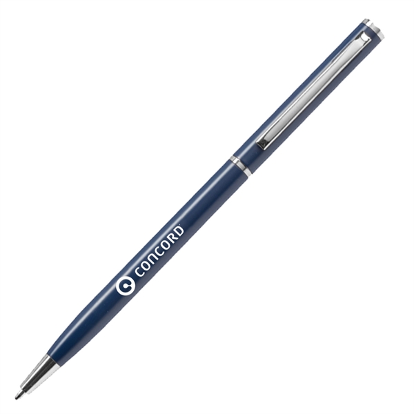 Iconic slim twist-action pen made of metal with silver trim.... from ASI 90859 Tempo Industries Inc / Tempoline