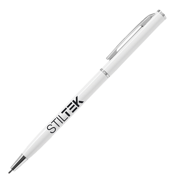 Iconic slim twist-action pen made of metal with silver trim.... from ASI 90859 Tempo Industries Inc / Tempoline