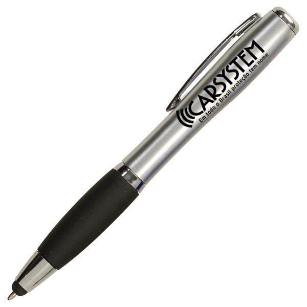 Twist-action pen with a grip section, flashlight, and stylus.... from ASI 90859 Tempo Industries Inc