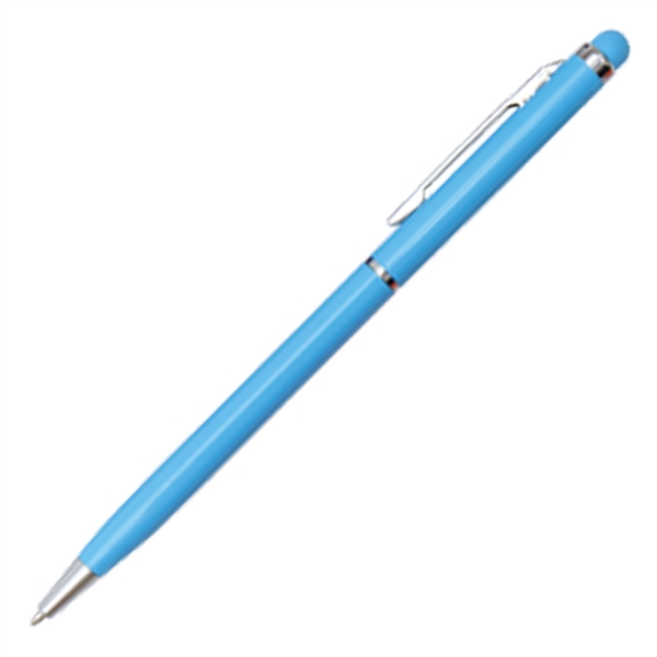 Slim twist-action metal pen available in vibrant colors with a stylus.... from ASI 90859 Tempo Industries Inc / Tempoline
