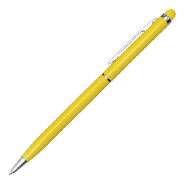 Slim twist-action metal pen available in vibrant colors with a stylus.... from ASI 90859 Tempo Industries Inc / Tempoline