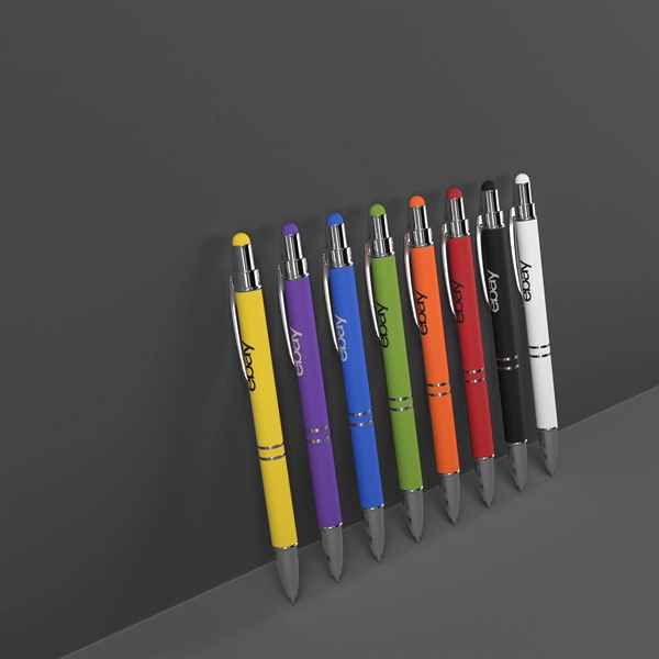 Elevate your writing with the Ava Rubberized Ballpoint Stylus Pen. This... from ASI 88660 Spector & Co.