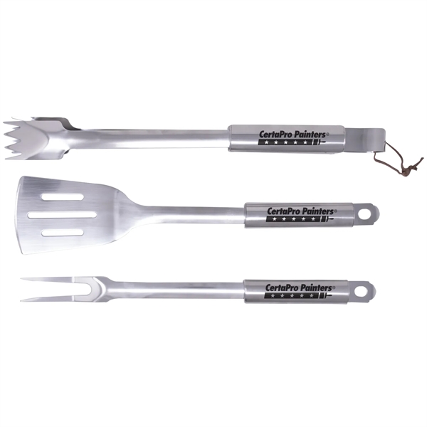 BBQ set of stainless steel turner, fork and tong packaged in... from ASI 38120 Ball Pro / Diversified Quality Kitchenware
