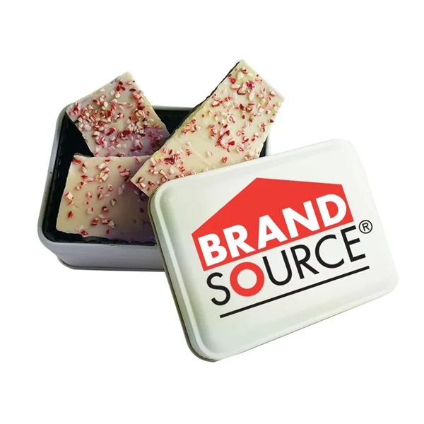 Keepsake Gift Tin Peppermint Bark... from ASI 44900 NC Custom (CI/Lanco) / ChocInn/Lanco