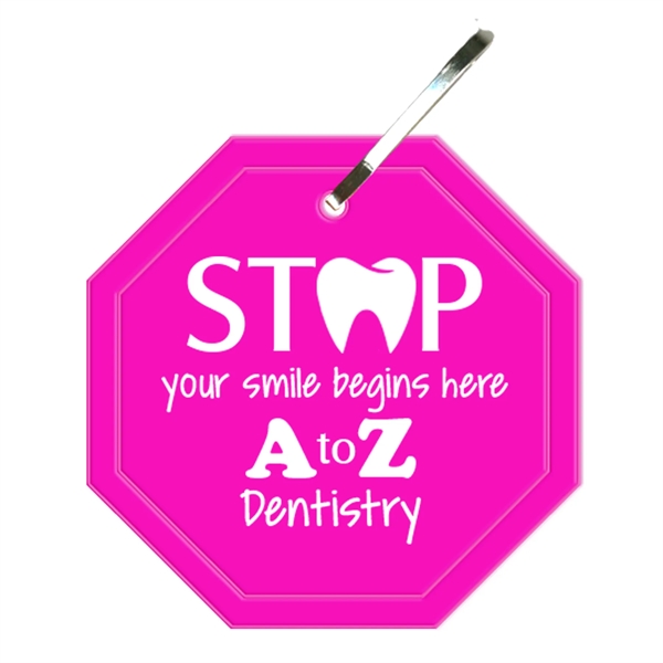 Octagon zipper pull that measures 2"H x 2"W with reflective properties.... from ASI 54040 Fey Promo / Reflectix® Mi Line by Fey