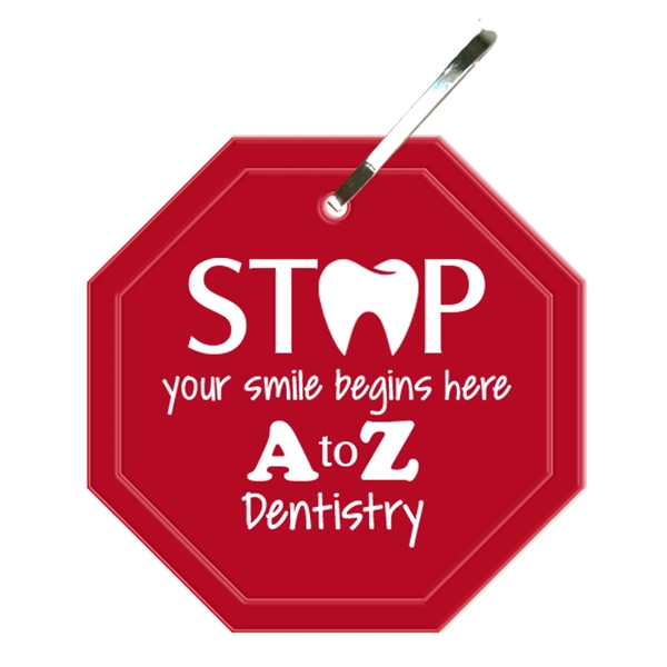 Octagon zipper pull that measures 2"H x 2"W with reflective properties.... from ASI 54040 Fey Promo / Reflectix® Mi Line by Fey