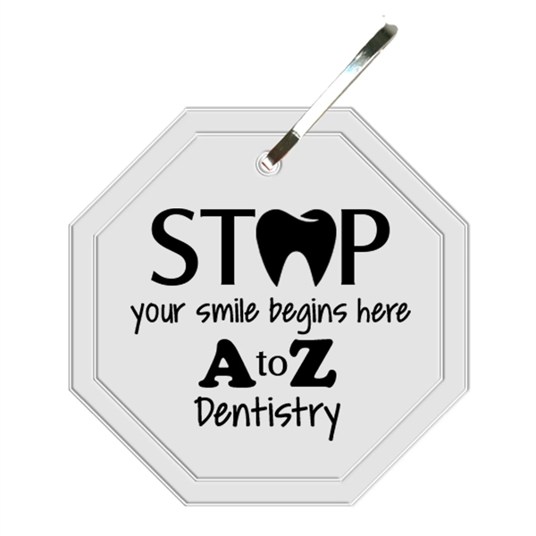 Octagon zipper pull that measures 2"H x 2"W with reflective properties.... from ASI 54040 Fey Promo / Reflectix® Mi Line by Fey