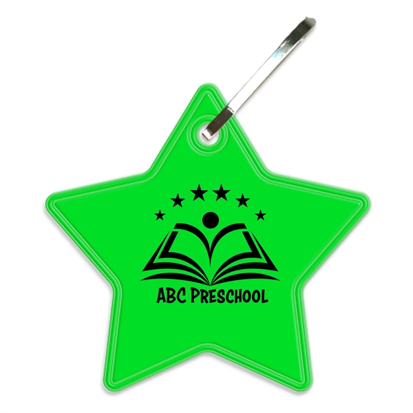 Star shaped zipper pull that measures 1.84"H x 1.93"W with reflective... from ASI 54040 Fey Promo / Reflectix® Mi Line by Fey