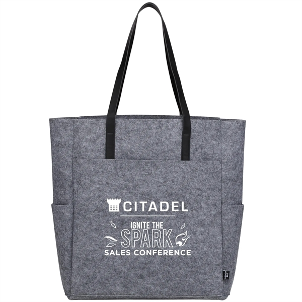 Recycled felt tote bag with recycled vinyl carry handles.... from ASI 66887 PCNA / Bullet